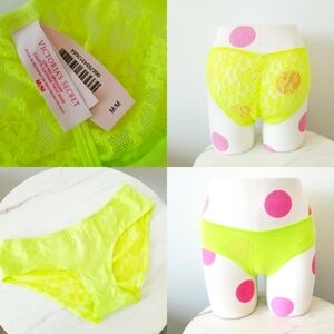 Victoria's Secret Vintage Cotton Lingerie Low Rise Hiphugger Panty NWT Neon Lace